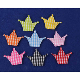 160pcs Padded Gingham Crown 1.25"-8 Colors