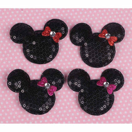 20 Padded Sequin Mouse w/Bow 2 3/8"- 2 Colors