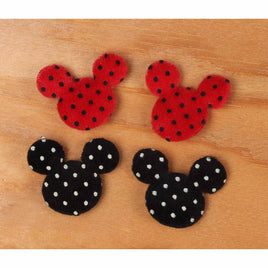 100 Padded Mouse Head Dots 1.25"-Black/Red