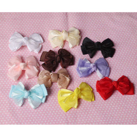 20 Grosgrain Organza Ribbon Bow 2.5" -10 colors