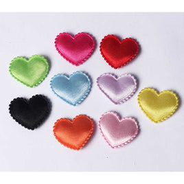 180 Padded Satin Heart 2CM -9 Colors