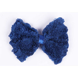 12pcs 4.5” Large Chiffon Rose Bow - Royal