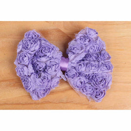 12pcs 4.5" Large Chiffon Rose Bow - Lavender