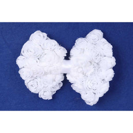 12pcs Large Chiffon Rose Bow - White