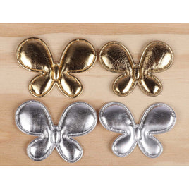 40 Padded PVC Butterfly 2.25"-Gold/Silver