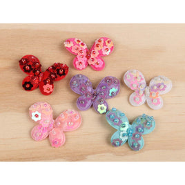 30 Padded Furry/Sequin Butterfly 1.5"-6 Colors