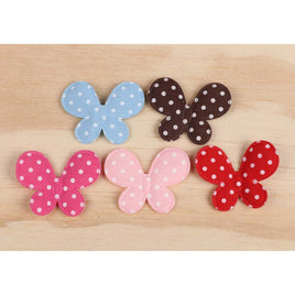 100 Padded Polka Dots Butterfly 1.4"-5 Colors