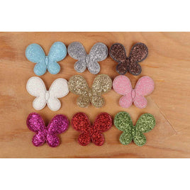 90 Padded Glitter Butterfly 1.5"-9 Colors