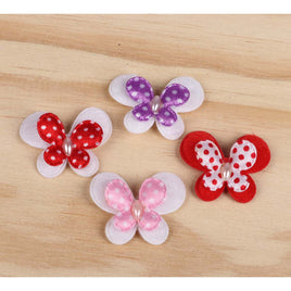 40 Padded Polka dots Butterfly 1 3/8"-4 Colors