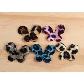 100 Padded Velvet Butterfly Leopard 1.5"-5 Colors