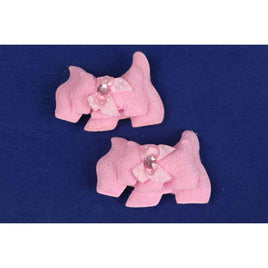 20pcs two Tone Furry Dog w/bow 2.75"-Pink