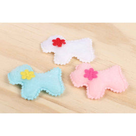 60 Furry Dog w/flower 1.5" -3 Colors