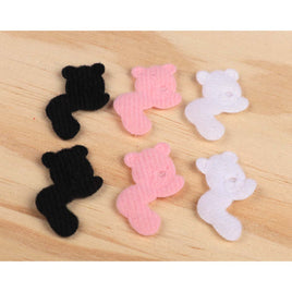 120 Padded Felt Teddy Bears 0.75"- 3 Colors