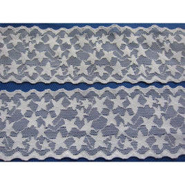 10 Yards Elastic Lace Star Lace Trim 2.25"-White