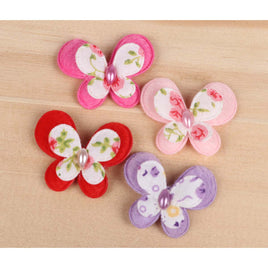 40 Padded Floral Butterfly 1 3/8"-4 Colors