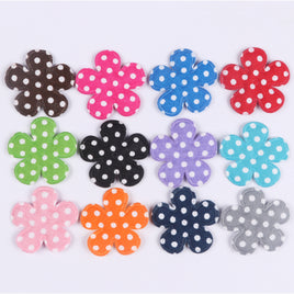 100pcs Padded Flower Polka Dots 1"- 10 Colors