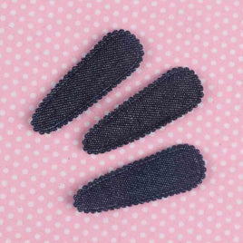 60 Padded Hair Clip Covers Denim 55mm-Nany