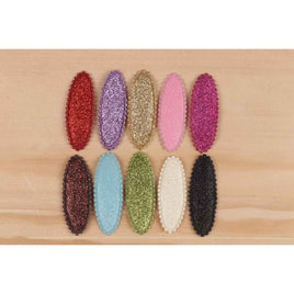 100Pcs Glitter Hair Clip Covers 55mm-10 Colors