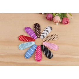 100 Satin Polka Dots Hair Clip Covers 45mm-10 Colors