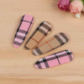 80Pcs Gingham Hair Clip Covers 55mm-2 Colors