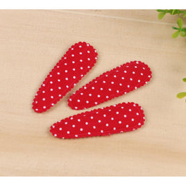 100Pcs Felt Hair Clip Covers Dots 55mm-Red