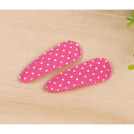 100Pcs Felt Hair Clip Covers Dots 55mm-Hot Pink