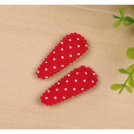 100Pcs Felt Hair Clip Covers Dots 35mm-Red