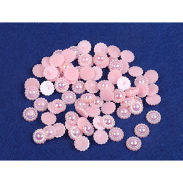 200Pcs Plastic Flower Pearl Flatback 11mm-Shinny Pink