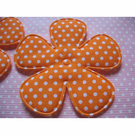 30pcs Big Padded Spring Polka dots Flower 75mm - Orange