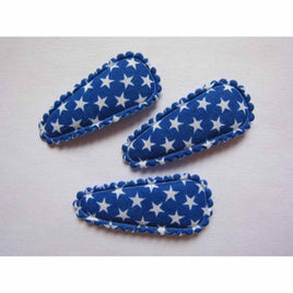 80 Padded Star Print 35mm Cute Hair Clip Covers-Royal