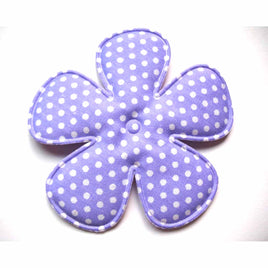 30pcs Big Padded Spring Polka dots Flower 75mm - Lavender