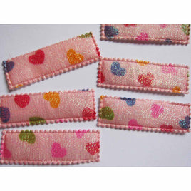 120 Glitter Heart Rectangle Clip Cover 55mm x 15mm