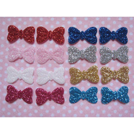 160pcs Sparkly Glitter Bow 3/4"-8 Colors