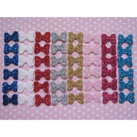 160pcs Sparkly Glitter Bow 1/2"-8 Colors