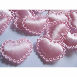 120 Padded Satin Heart 1“-Pink