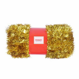 10 Yards (30 Feet) Thick Foil Christmas Tinsel  Garland,3" - Gold