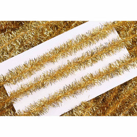 20y Skinny Metallic Christmas Tinsel Garland Ribbon,3/4" - Gold