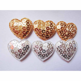 100 Sequin Heart 7/8"-Silver/Gold