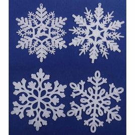 32pcs 4" Glitter Snowflake Ornament - White