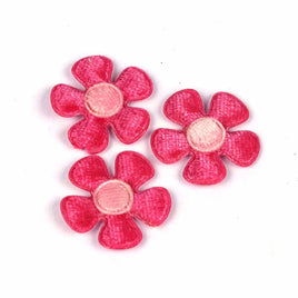 100pcs Padded Velvet Flower 1"-Hot Pink