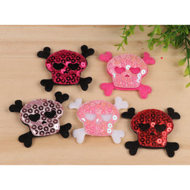 30pcs 2 Tone Sequin Skull 2.25"-5 Colors