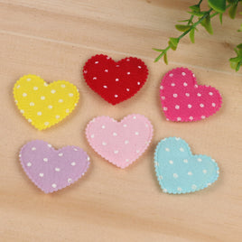 120 Padded Felt Heart 1.5"-6 Colors