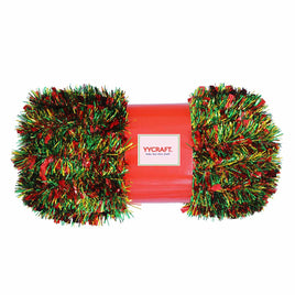 15 Yards (45 Feet) Tinsel Garland Classic Christmas Decorations ,2" - Red/Green