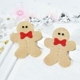 Wholesale Padded Gingerbread Man 1.5" Christmas Embellishment - Tan