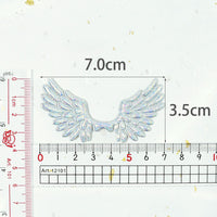 Wholesale Padded Shiny Angel Wing 3" Embellishment - Silver