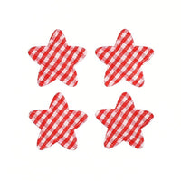 Wholesale 500pcs Padded Gingham Star 1" Embellishment - Red