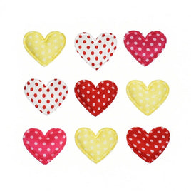 Wholesale Padded Satin Heart 1" Dots Embellishment - U PICK