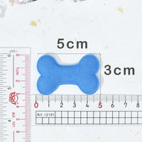 Wholesale 500pcs Padded Felt Bone 2" Embellishment - Blue