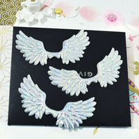 Wholesale Padded Shiny Angel Wing 3" Embellishment - Silver