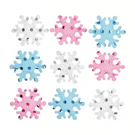 Wholesale 300pcs Padded Snowflake 1.5" Embellishment - 3 Colors